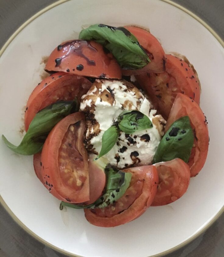 Buffalo Mozza and Roma Tomatoes with Balsamic Reduction 